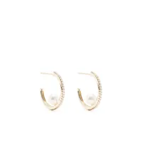 mizuki boucles d'oreilles en or 14ct serties de diamants et de perles