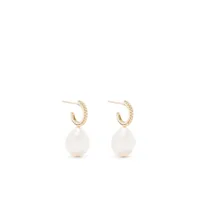 mizuki boucles d'oreilles en or 14ct serties de perles et de diamants