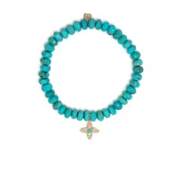 sydney evan bracelet en or 14ct sertide de perles en turquoise - bleu