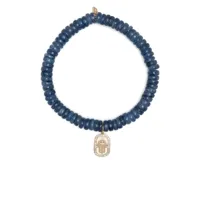 sydney evan bracelet en or 14ct à perles de cyanite - bleu