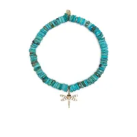 sydney evan bracelet en or 14ct serti de perles en turquoise - bleu