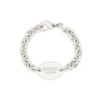 dsquared2 bracelet chaîne à plaque logo - argent
