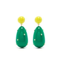 eshvi boucles d'oreilles pendantes à design bicolore - vert