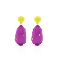 eshvi boucles d'oreilles pendantes à design bicolore - violet