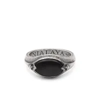 nialaya jewelry chevalière à design ovale - argent