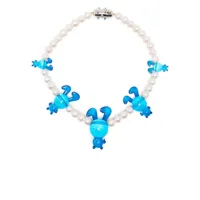natasha zinko collier de perles à breloques lapin - bleu