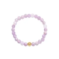 nialaya jewelry bracelet serti d'améthyste à logo - violet