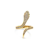 nialaya jewelry bague serpent sertie de cristaux - or