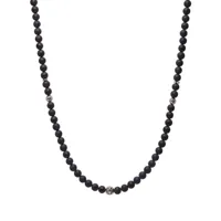 nialaya jewelry collier serti de perles d'onyx - argent