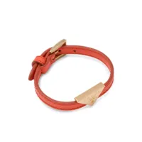 prada bracelet en cuir à plaque logo - orange