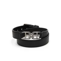 bally bracelet en cuir à plaque logo - noir