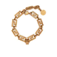 versace bracelet en chaîne à motif monogrammé - or