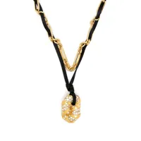 lanvin collier à pendentif serti de cristaux - or