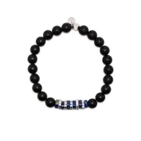 tateossian bracelet à perles d'agate - noir