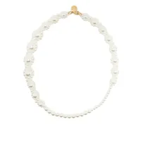 simone rocha collier serti de perles artificielles - blanc