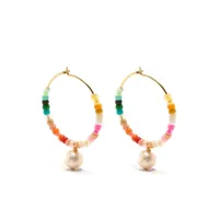 anni lu boucles d'oreilles rainbow nomad à détails de perles - multicolore