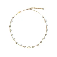 valentino garavani collier de perles à détail vlogo - or