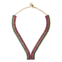rosantica collier bicolore à ornements en cristal - vert