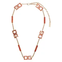dolce & gabbana collier en chaîne à plaque logo - orange