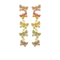 oscar de la renta boucles d'oreilles pendantes butterfly à ornements en cristal