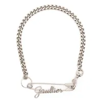 jean paul gaultier collier the silver-tone gaultier safety - argent