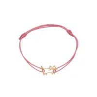aliita bracelet en corde à motif chat - rose