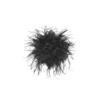 saint laurent broche anemone ornée de plumes - noir