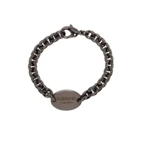 dsquared2 bracelet id en chaîne à logo gravé - noir
