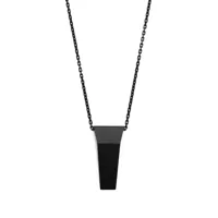 rick owens collier en chaîne à logo gravé - noir