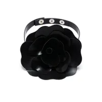 philosophy di lorenzo serafini collier ras-de-cou à fleur appliquée - noir