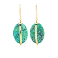 isabel marant boucles d'oreilles pendantes serties de pierres - vert