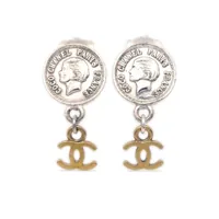 chanel pre-owned boucles d'oreilles mademoiselle coin cc (1997)