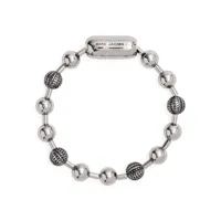 marc jacobs bracelet en chaîne à logo gravé - argent