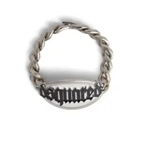 dsquared2 bracelet en chaîne à logo gravé - argent