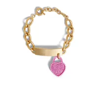 dsquared2 bracelet en chaîne à pendentif cœur - or