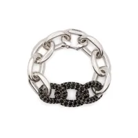 isabel marant bracelet en chaîne à ornements en cristal - argent