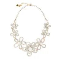 rosantica collier serti de cristaux à fleur appliquée - blanc
