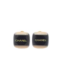 chanel pre-owned boucles d'oreille à logo 2001 - noir