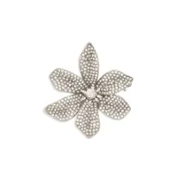 dolce & gabbana broche lily à ornements en cristal (35 mm) - argent