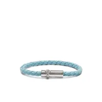 versace bracelet medusa en cuir tressé - bleu