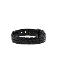 tom ford bracelet en cuir à plaque double-t - noir