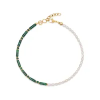 nialaya jewelry collier ras-du-cou serti de perles - vert