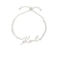 karl lagerfeld bracelet k/signature à détails de perles - argent
