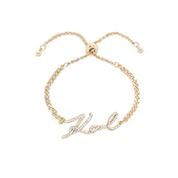 karl lagerfeld bracelet k/signature à détails de perles - argent
