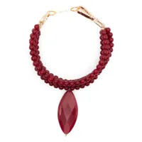 atu body couture collier de perles à pendentif oversize - rouge