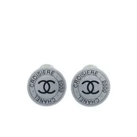 chanel pre-owned boucles d'oreilles clip à logo cc (2000) - argent