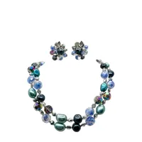 baumer vendome vintage vendome jewels of the sea pearl &amp; crystal parure 1940s - bleu