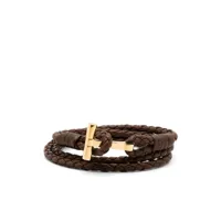 tom ford bracelet en cuir à design tressé - marron