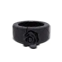 balmain bracelet à détail de rose - noir