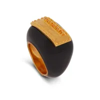balmain bracelet en émail à plaque logo - or